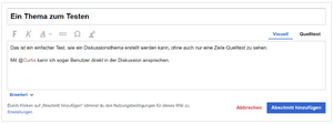 Wikonia Wiki DiscussionTools Neues Thema eröffnen ausgefüllt.png